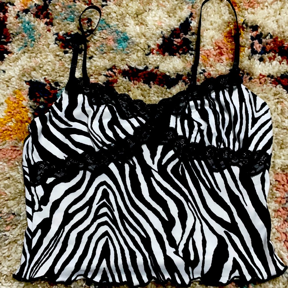 zebra lace tank